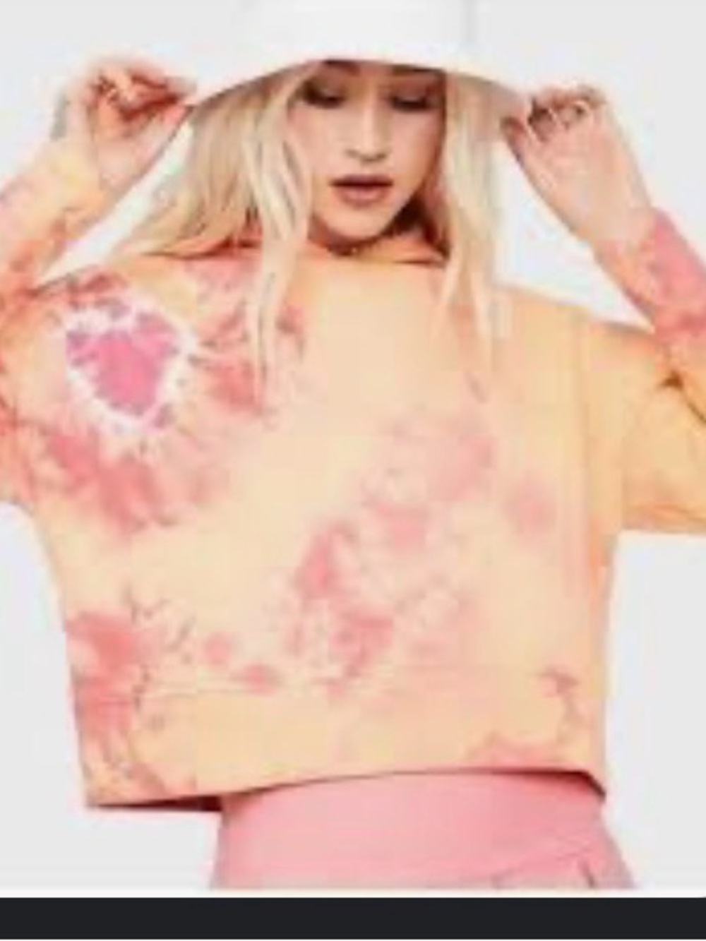 Frankie’s Bikinis Burl Cropped Hoodie Sweatshirt L